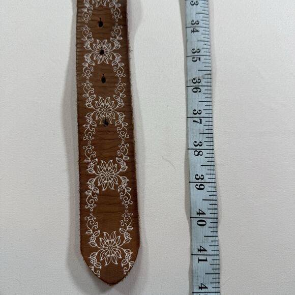 Vintage Western Leather Rhinestone Cowgirl Boho Belt - Silver, Black Wms S - Picture 8 of 10